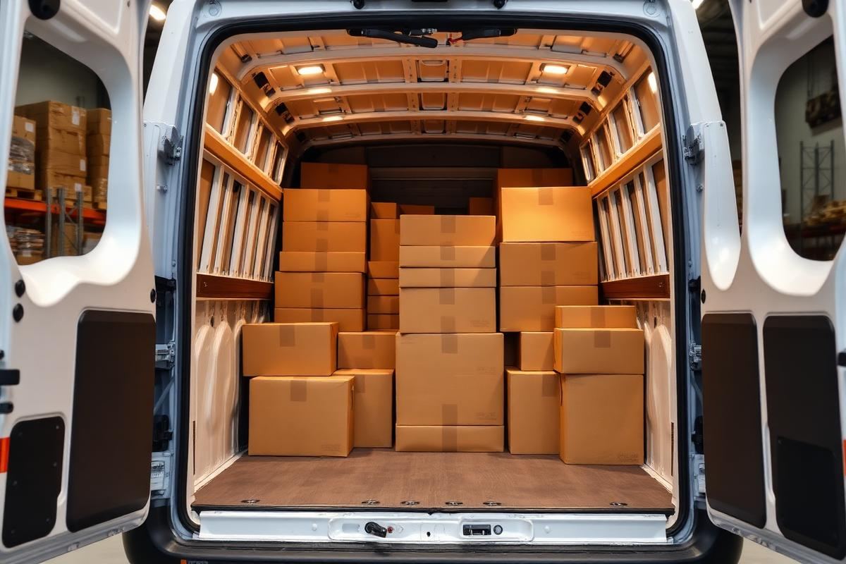 Volle lading met bestelwagen